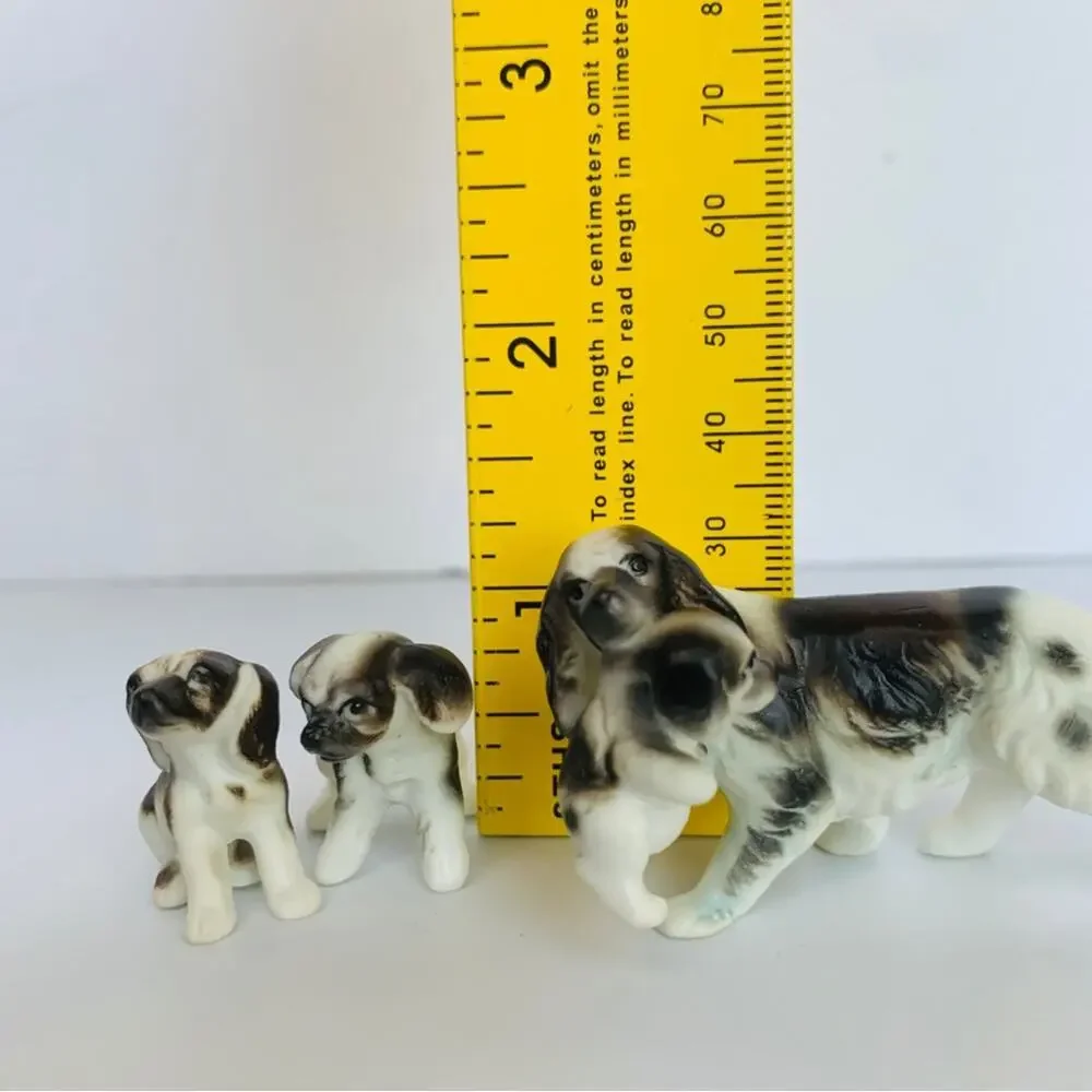Vintage Miniature Cocker Spaniel Porcelain Figurines